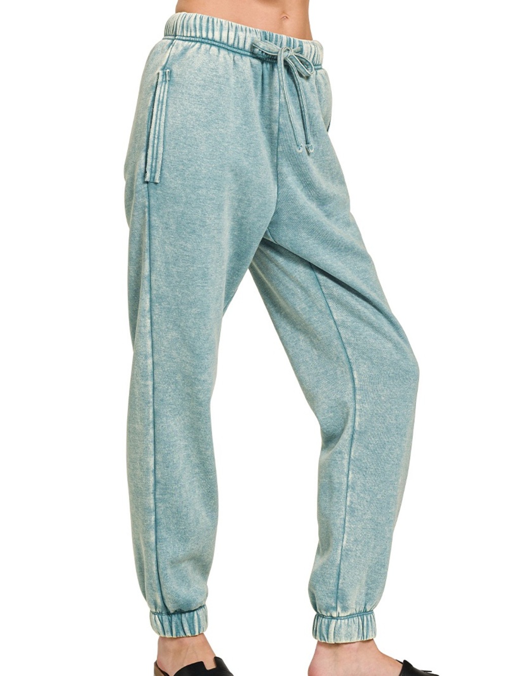 Zenana Outfitters Women's Ash Blue Drawstring Jogger Pants
